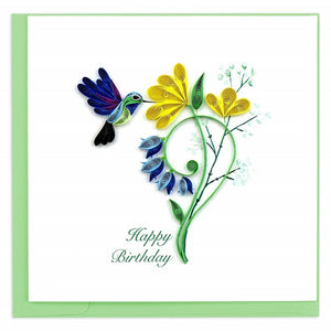Quilled Birthday Hummingbird Card - Vietnam