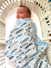 Block Printed Kantha Baby Blanket - Fish Print