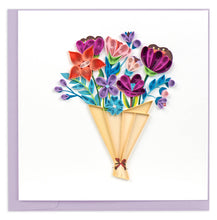 Playful Flower Bouquet Quilled Greeting Card