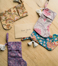 Cotton Mini Holiday Stocking - Assorted Hand Block Print