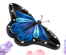 Birthday Flowers & Blue Butterflies Quilled Greeting Card