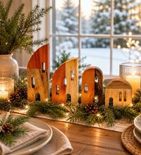 Modern Wood Christmas Village