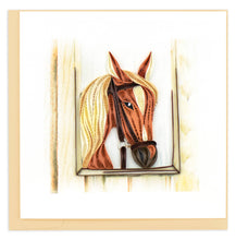 Horse in Stable Quilled Greeting Card