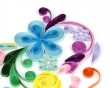 Floral Rainbow Heart Quilled Greeting Card