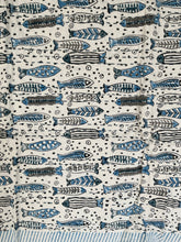 Block Printed Kantha Baby Blanket - Fish Print