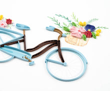 Bicycle & Flower Basket Quilled Greeting Card