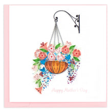 Mother's Day Hanging Flower Basket Quilled Greeting Card