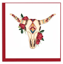 Decorate Longhorn Skull Quilled Greeting Card