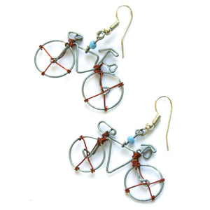 Wire Bicycle Earrings - Kenya