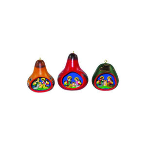 Gourd Ceramic Nativity Ornament - Peru