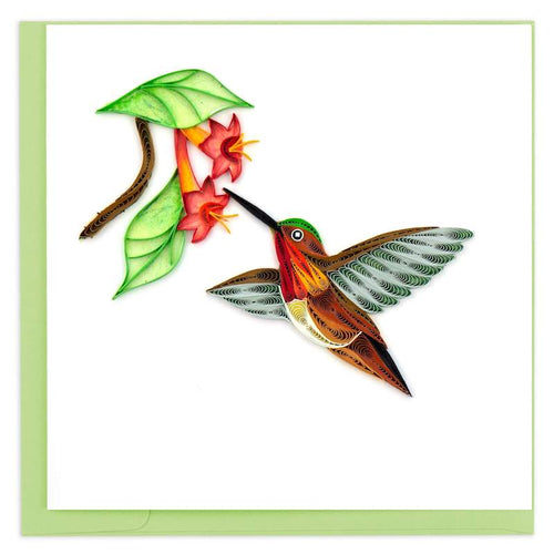 Quilled Rufous Hummingbird Card - Vietnam