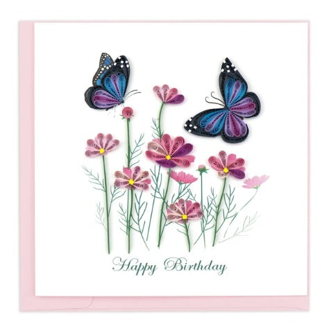 Quilled Birthday Flower & Butterfly Card - Vietnam