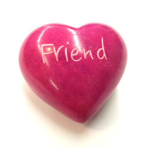 Friend Soapstone Word Heart - Kenya