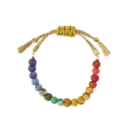 Kantha Rainbow Slide Bracelet - India