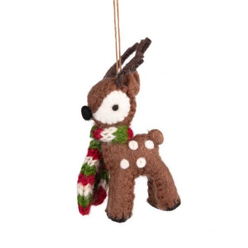 Felted Reindeer Ornament - Nepal