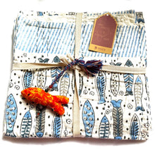 Block Printed Kantha Baby Blanket - Fish Print