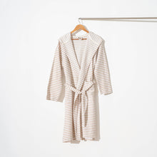Turkish Cotton Light Weight Hood Robe - Thin Stripe