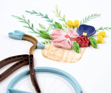Bicycle & Flower Basket Quilled Greeting Card