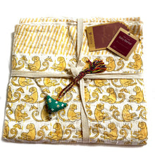 Block Printed Kantha Baby Blanket - Monkey Print