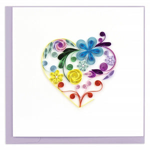 Quilled Rainbow Floral Heart Card - Vietnam