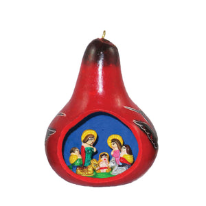 Gourd Ceramic Nativity Ornament - Peru