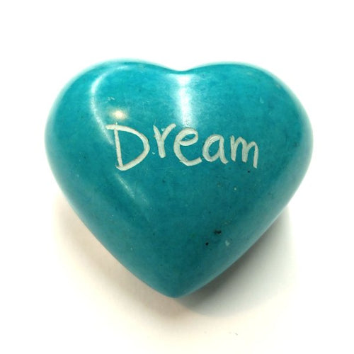 Dream Soapstone Word Heart - Kenya