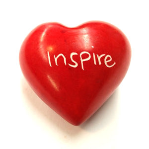 Inspire Soapstone Word Heart - Kenya