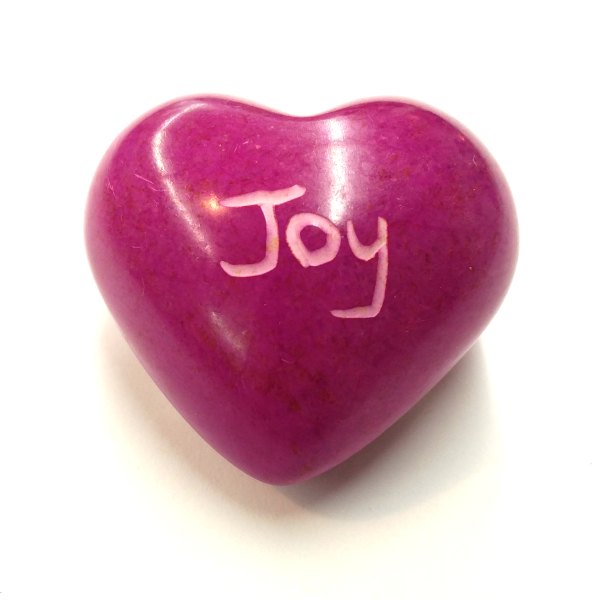 Joy Soapstone Word Heart - Kenya