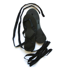 Size 12 Black Base Sseko Ribbon Sandals - Uganda