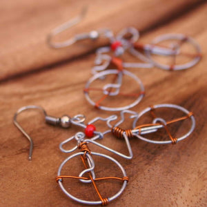 Wire Bicycle Earrings - Kenya