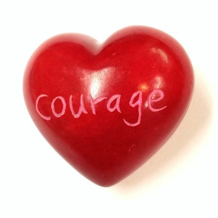 Courage Soapstone Word Heart - Kenya