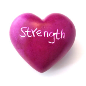 Pink Strength Soapstone Word Heart - Kenya