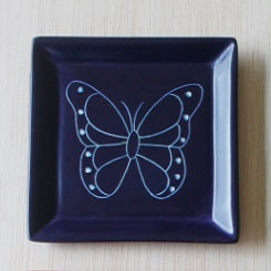Purple Butterfly Soapstone Dish - Kenya